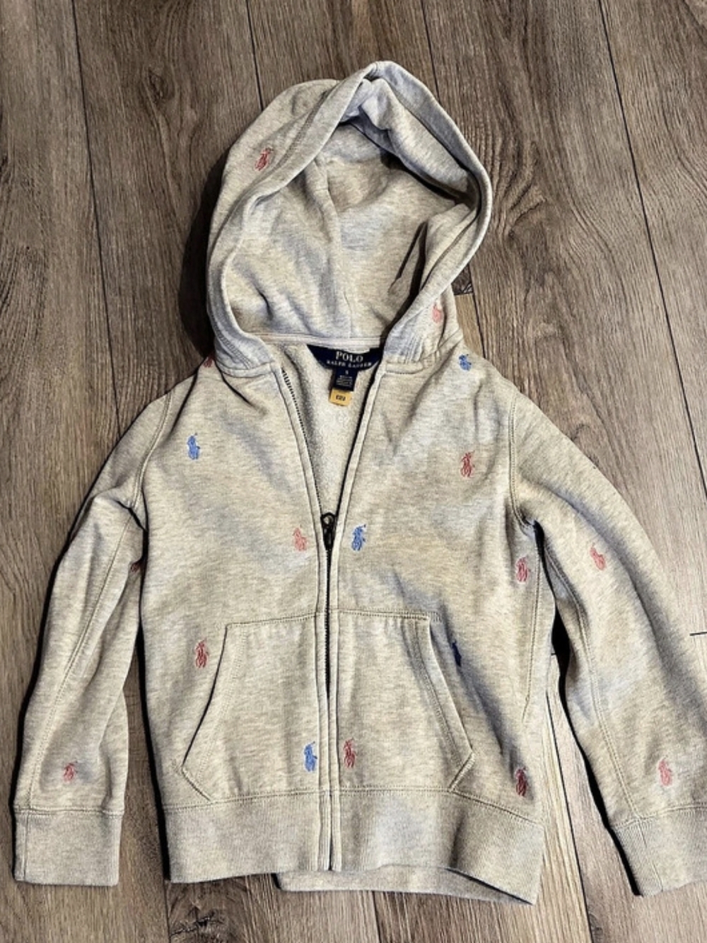 Polo Ralph Lauren Polo Pony Fleece Full-Zip Hoodie Boys Size 5 Gray